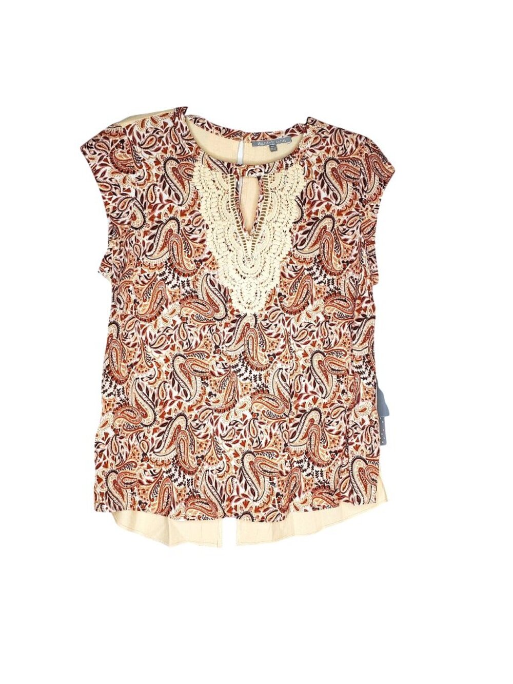 Daniel Rainn Top Ivory Floral Lace Down Back PM